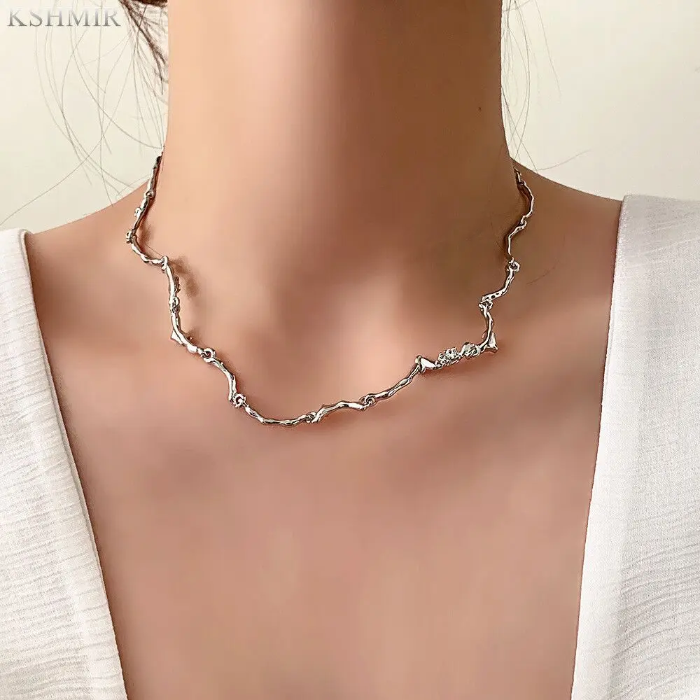 Metal necklace female Japanese and Korean wind contracted fashion commuter neck chain clavicle chain temperament neck ornaments