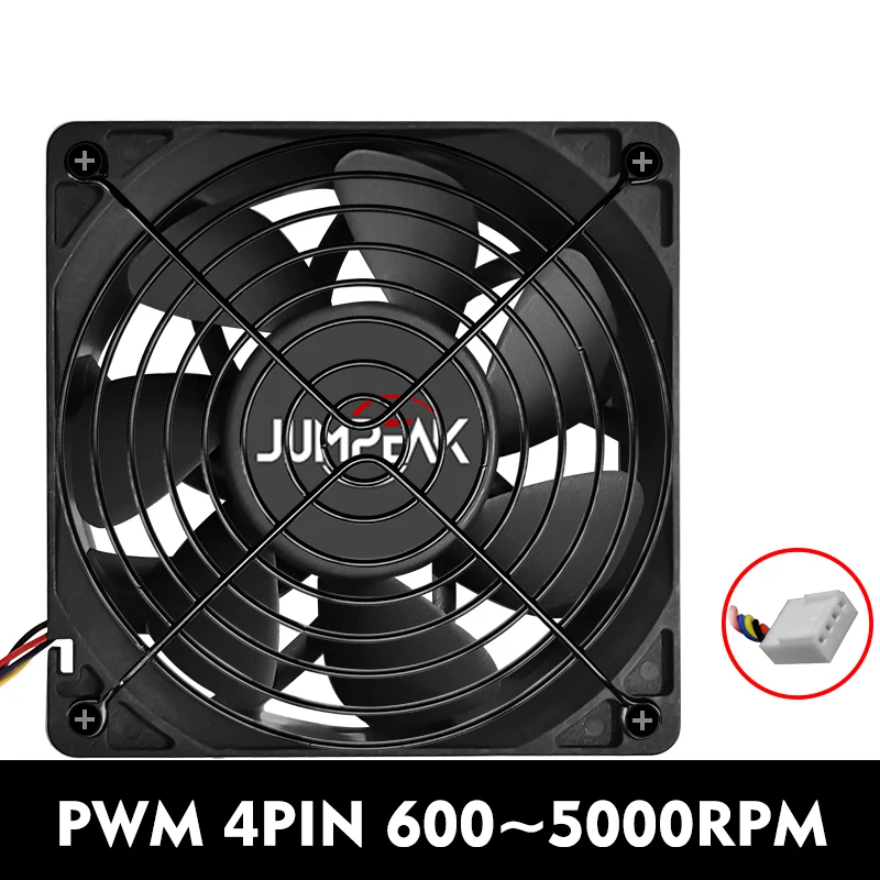 12V 3500RPM 5000RPM High Speed 12038 120mm Fan Two Ball Bearing 12cm Cooling Fans For Server Workstation BTC Mining Cabinet Case