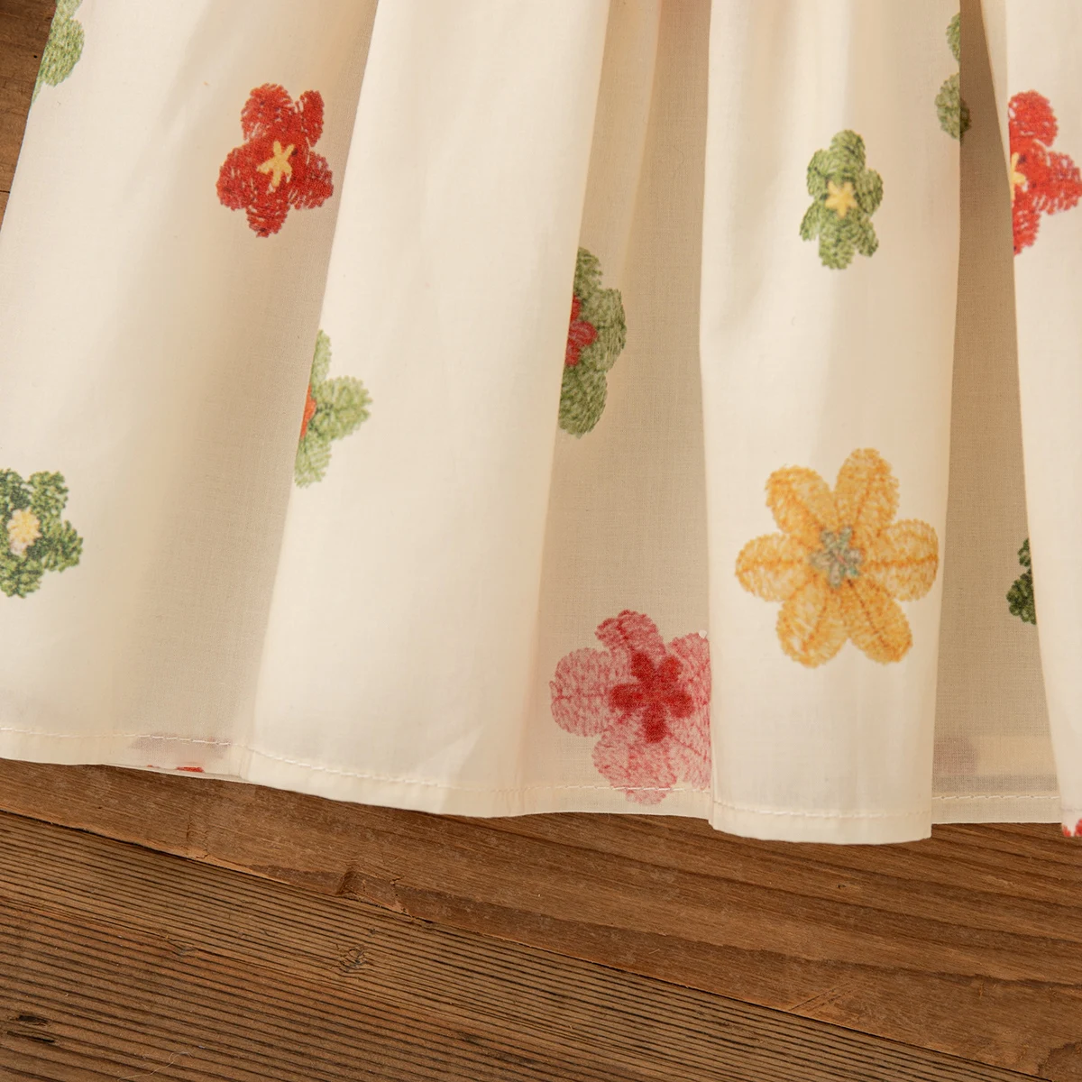 فساتين كاجوال للفتيات الصغيرات مطرزة بالزهور الملونة بدون أكمام وياقة الدمية فستان لطيف للفتيات الصغيرات مع حقيبة #6