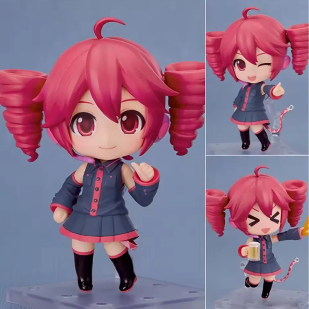 Figura de Chica con Dos Coletas Rojas, Estilo Nendoroid, Modelo de PVC de Anime, Juguete Coleccionable para Decoración de Escritorio, Regalo
