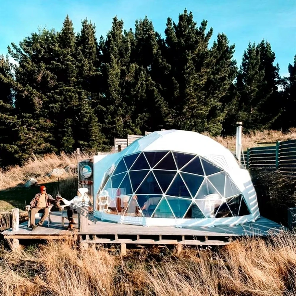Custom Four Season Outdoor Dome House, Spherical Igloo Glamping Dome Tent With Bathroom For Camping Resort