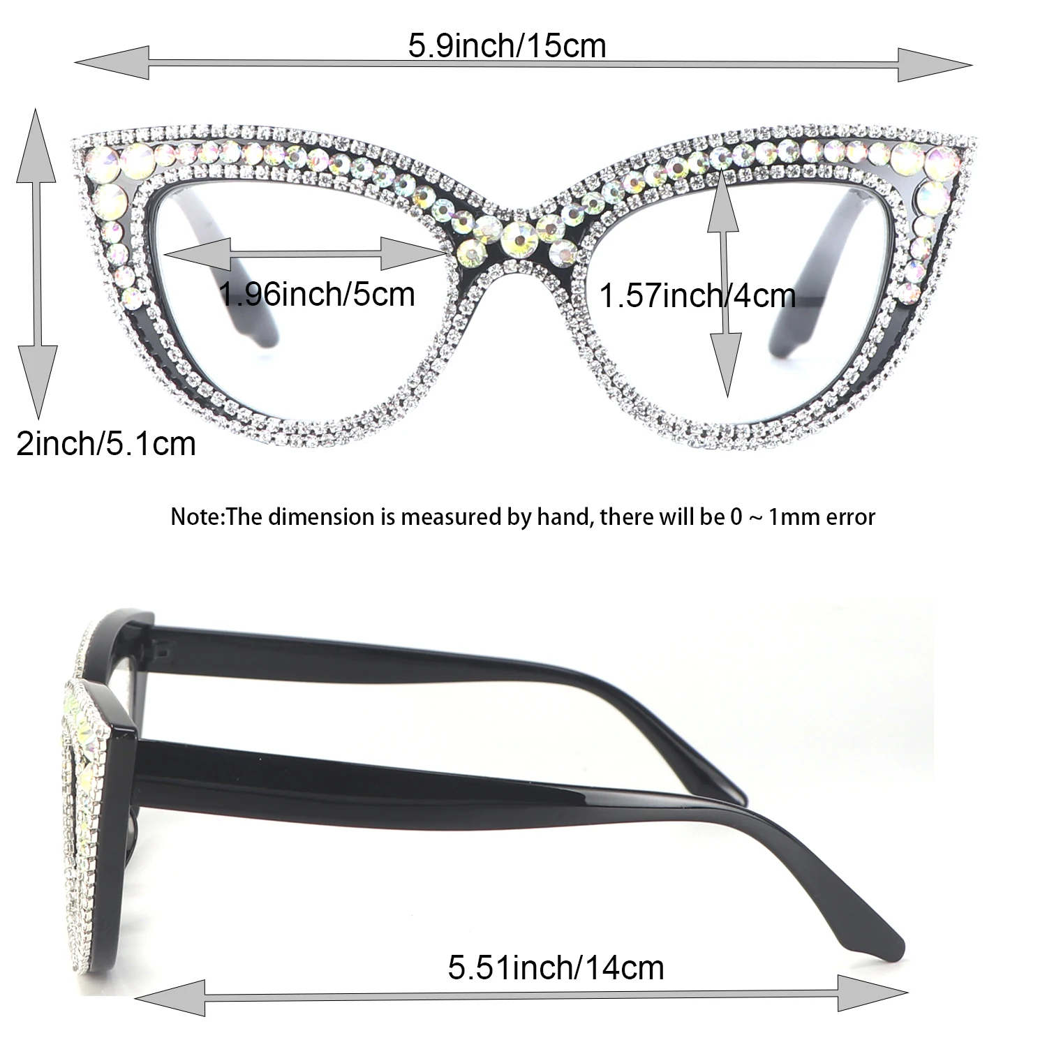 Ladies Reading Glasses Cat Eye Stylish Computer Blue Light Blocking Rhinestone Bling Readers Glasses