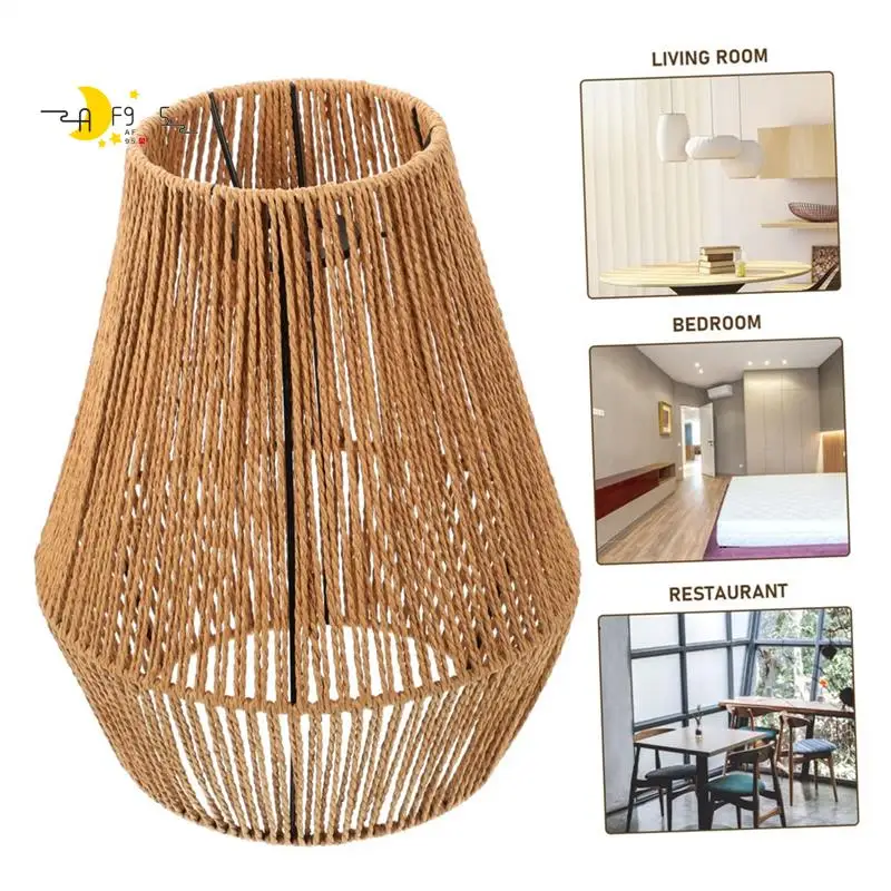

AF95-Woven Chandelier Shade Rattan Lampshade For Home Table Lamp Lampshade Bedside Table Lamp Manual Paper Rope