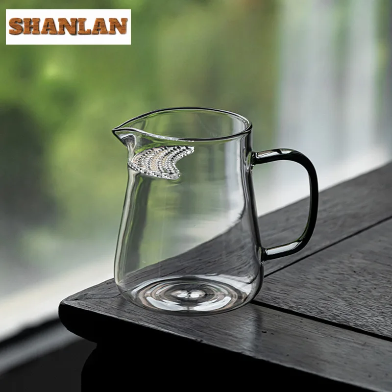 420ml Thickened Glass Fair Cup Chahai High Boron Silicon Heat Resistant Kung Fu Tea Et With Handle Filter Fair Cup Tea Separator