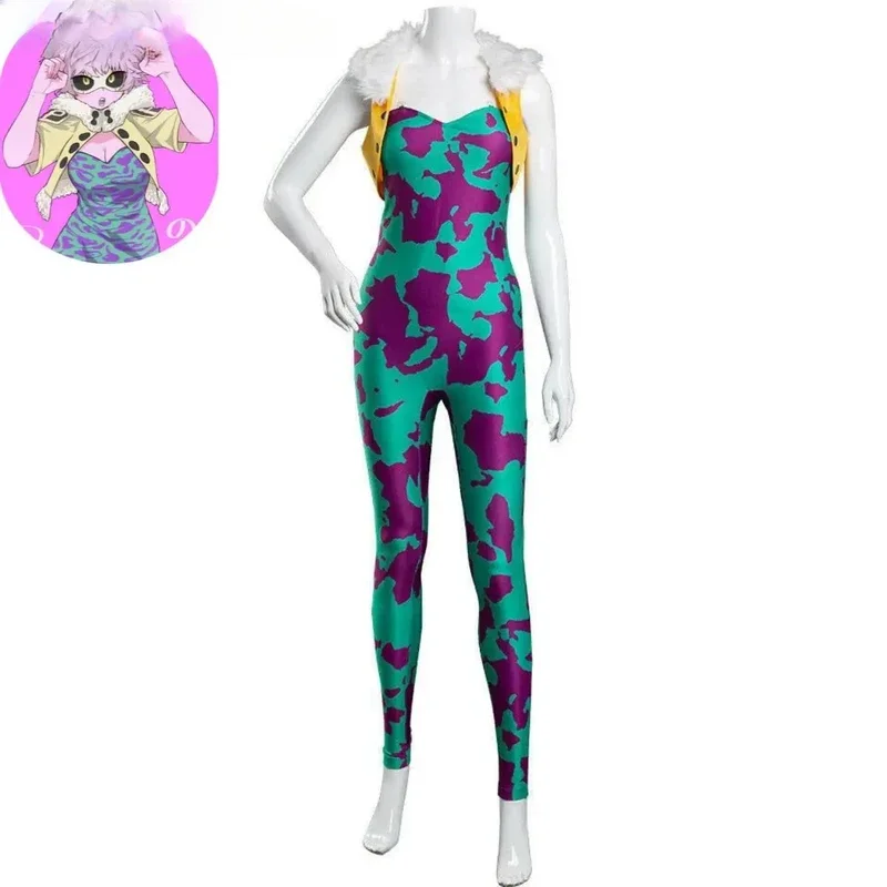 Anime Mijn Held Academie Ashido Mina Cosplay Kostuum Pruik Afdrukken Strakke Pasvorm Jumpsuits Vrouw Sexy Kawaii Halloween Carnaval Set