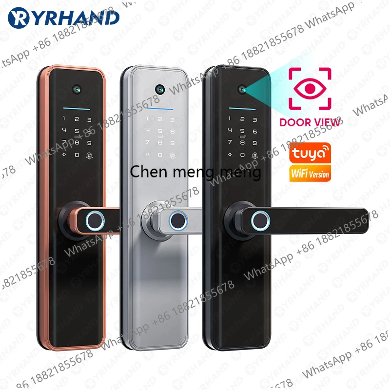 Tuya wifi​ Smart fechadura peephole waterproof eletronica biometria Digital Electronic fingerprint Tuya Smart Door lock