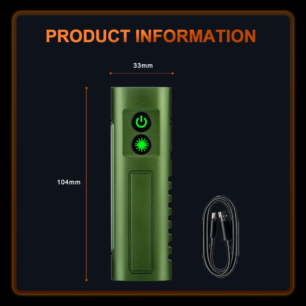 Multifunctional IP54 Waterproof LED COB Flashlight With Magnetic Built-In 1200mAh Battery Clip-on Light Outdoor Camping Lantern