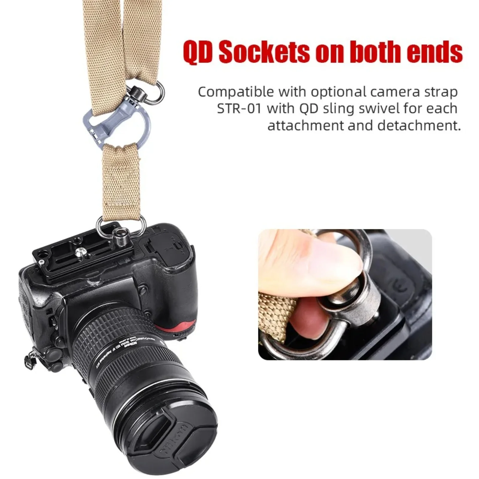 SUNWAYFOTO Arca Swiss Quick Release Plate Camera QR Plate with QD Sling Mount