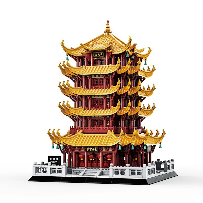 Yellow Crane Tower world building block ornament model splicing high difficulty
