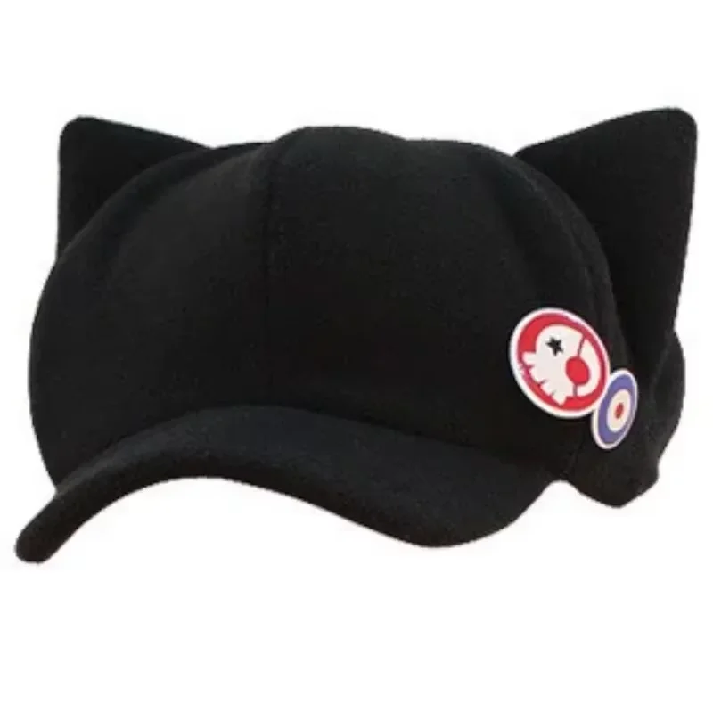 Girls Hats Shikinami Asuka Rangure Cat Ear Hats Polar Fleece Hat Peak Baseball Caps Anime Cosplay Consume Accessories view 5