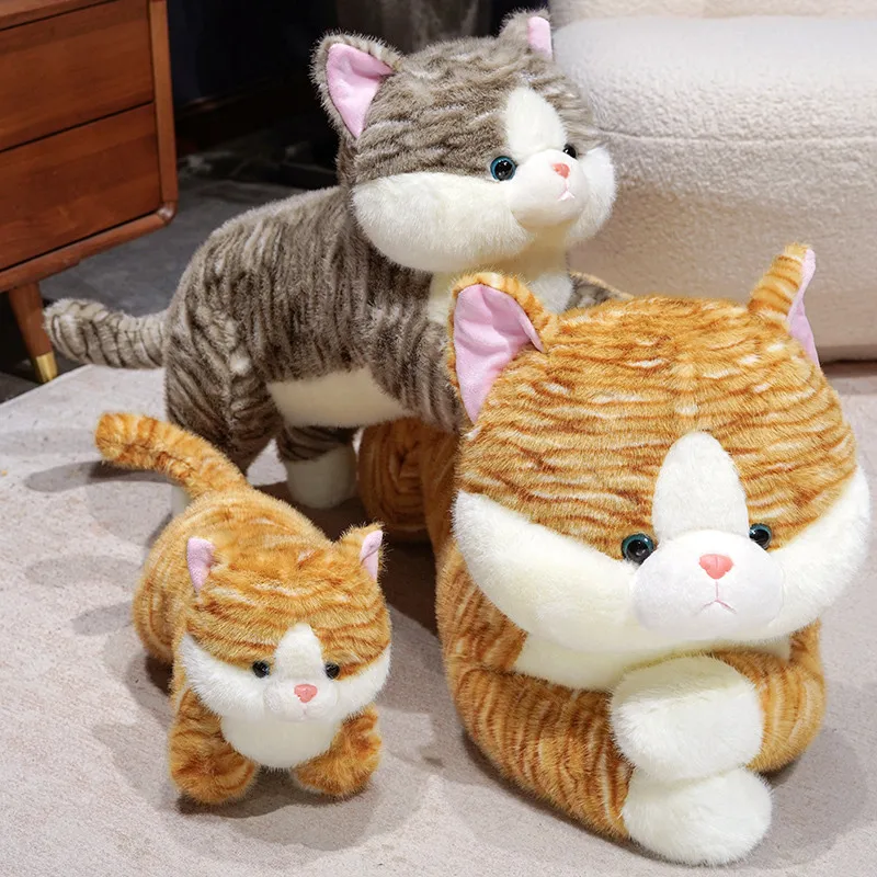 40-85 cm Creativo Morbido Soffice Colore Sdraiato Gatti di Peluche Simpatico Gattino Peluche Bambola Lie Prorone Giocattoli Divertenti per le Ragazze Regalo di Natale