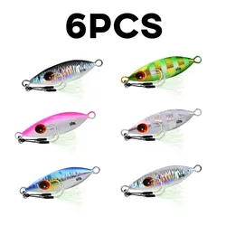 Inchiku Metal Jig Spoon Lure 6pcs 10-60g Fishing Hard Artificial Bionics Bait For Tuna Bass Saltwater Slow Jigging Fishing Tackl