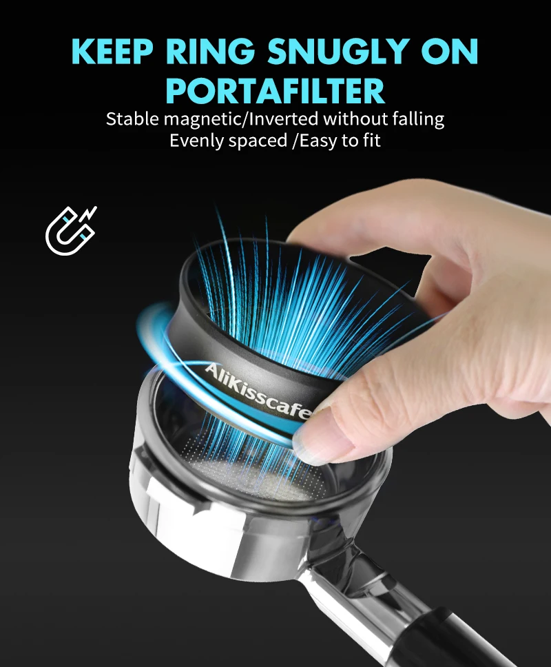 AliKisscafe Kaffee Dosierung Ring Trichter 51MM 54MM 58MM Magnetische Für Delonghi Breville Siebträger Espresso Zubehör barista Werkzeuge – Detail 3