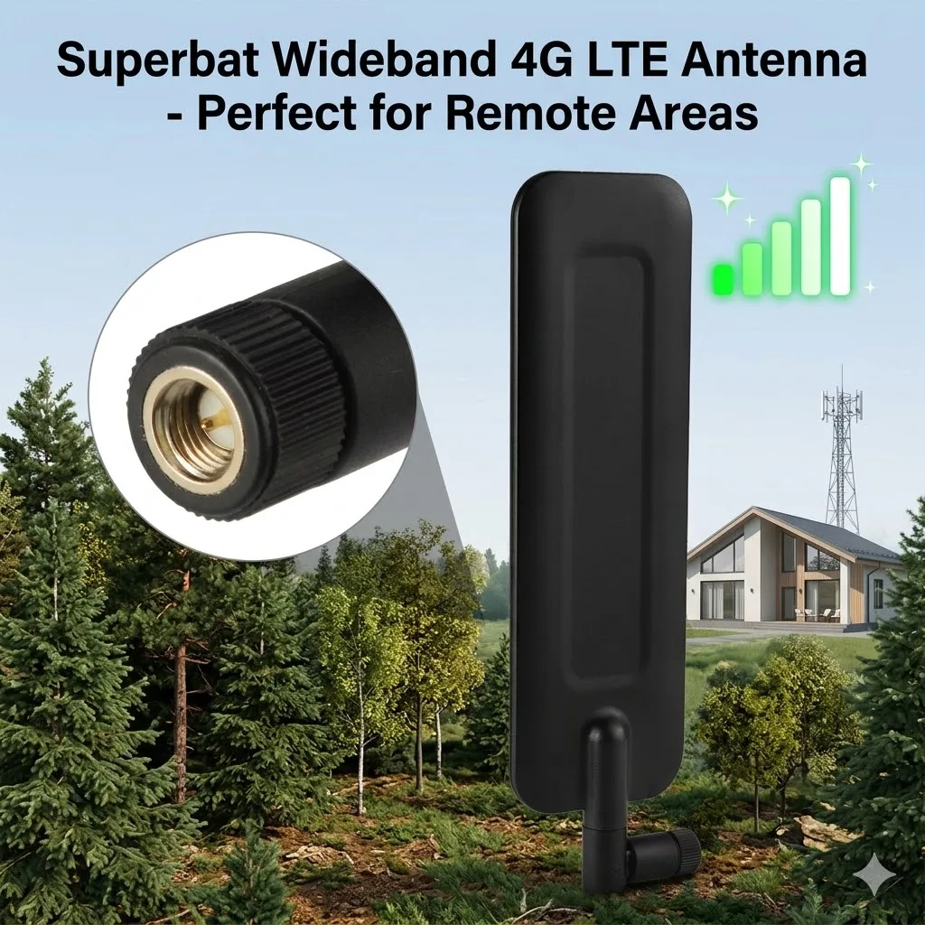 

Широкополосная 4G LTE антенна Superbat 2dBi SMA Male Dipole, идеально подходит для роутеров, уличных камер, усилителей сигнала Huawei/TP-Link