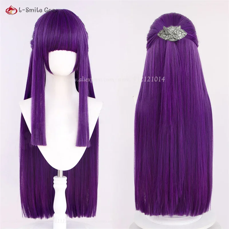 2 rodzaje Anime zdalne Cosplay kobiety 80cm fioletowy prosty zdalny peruka do cosplay żaroodporne włosy syntetyczne Halloween do odgrywania ról peruka