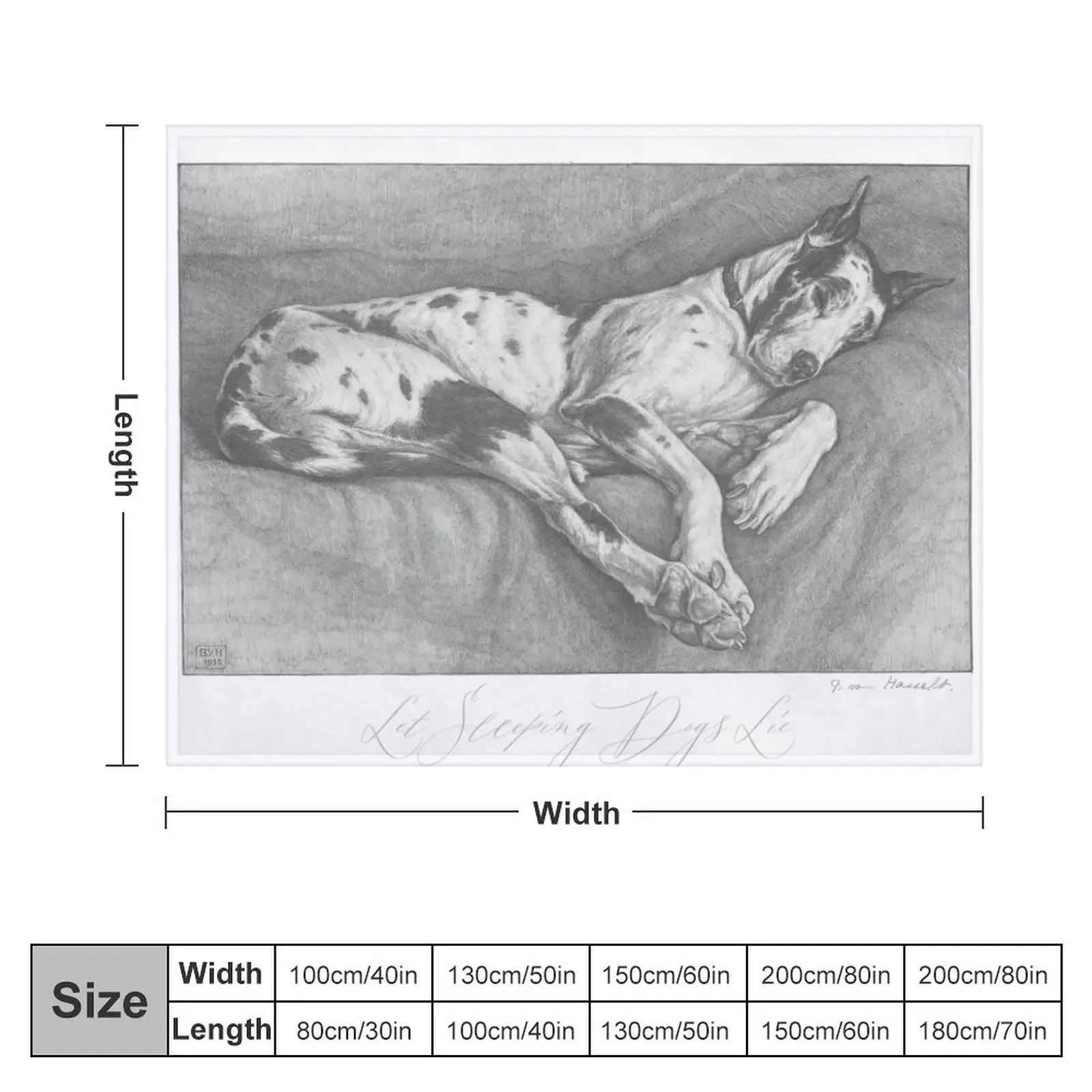 Great Dane pencil drawing circa 1930 Throw Blanket anime Shaggy For Baby Kid'S Blankets