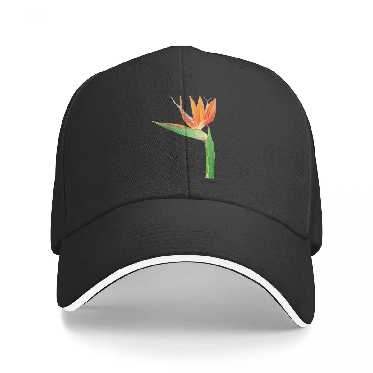 

Bird of paradise Flower Watercolor painting Baseball Cap black Custom Cap Beach Outing Male Women's