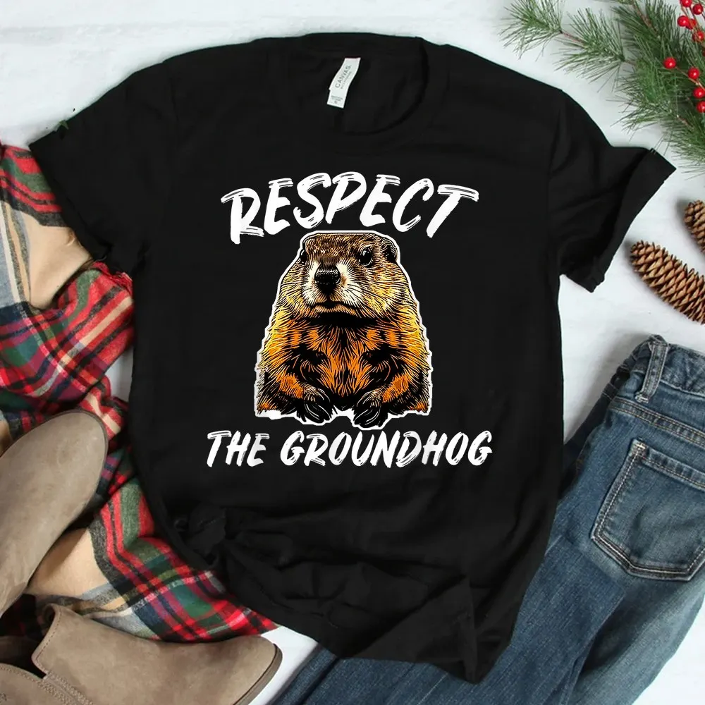 Haunt Reaper Men T Shirt Respect The Groundhog Holiday Shirt O-neck Short Sleeve Plus Size Top Tees 6XL