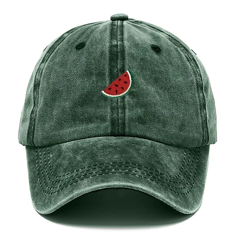 Trendy Watermelon Vintage Washed Cotton Baseball Cap Adjustable Distressed Trucker Hat for Streetwear Sun Hat Caps Hot Sale