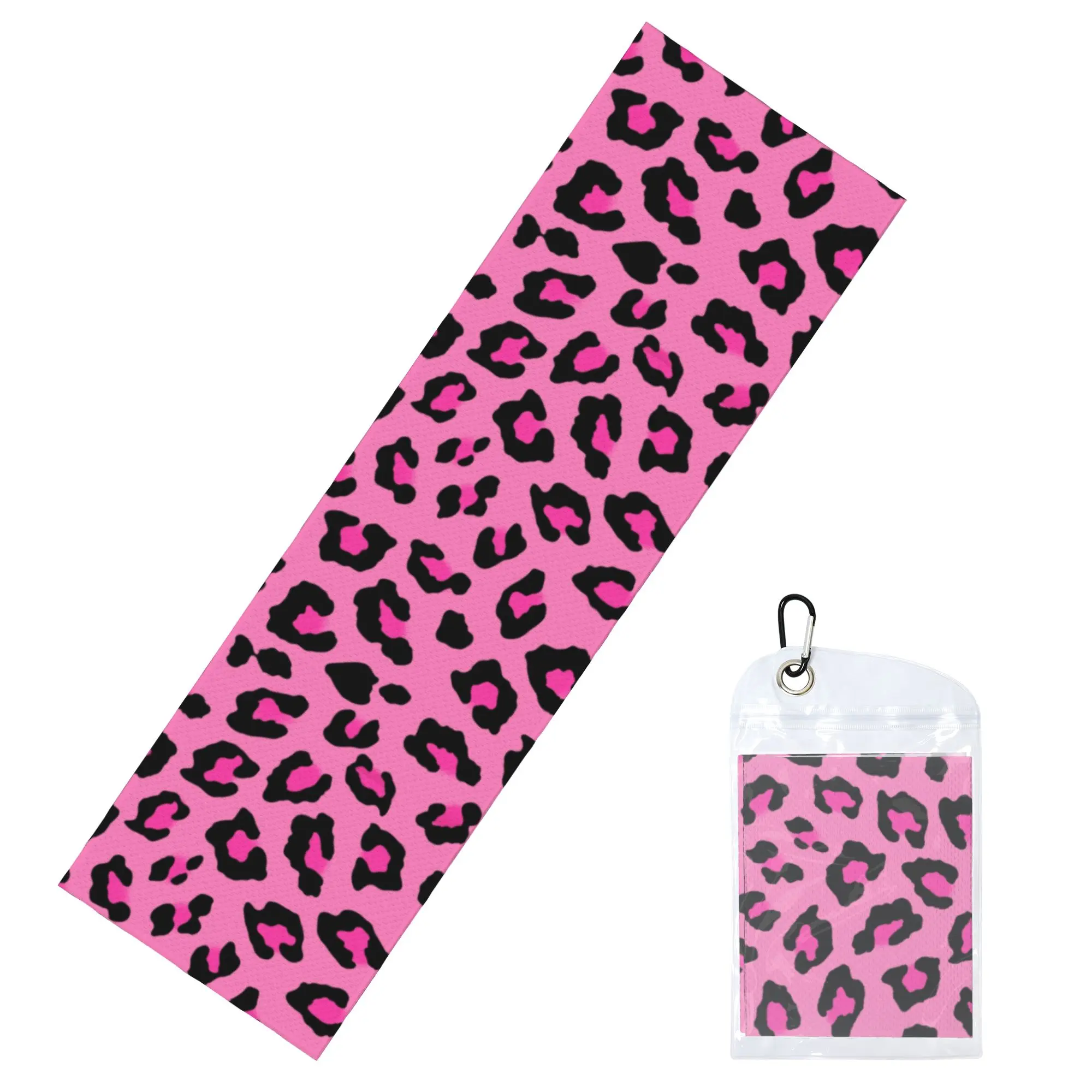 Cold Exercise Towel Pink Leopard Print Beach Sports Yoga Towel Swimming Camping Towel Refreshing Sports Scarf Face Towels