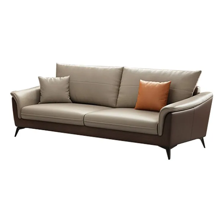 

Italian minimalist leather sofa coffee table combination, simple and modern, office reception