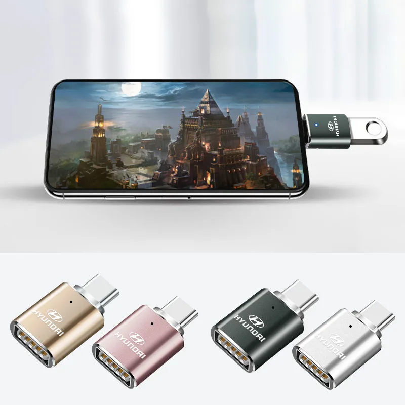 نوع C OTG ذكر إلى USB شاحن أنثي محول موصل لشركة هيونداي N-LINE Genesis I10 I20 I30 I40 IX20 IX35 كونا جيتز
