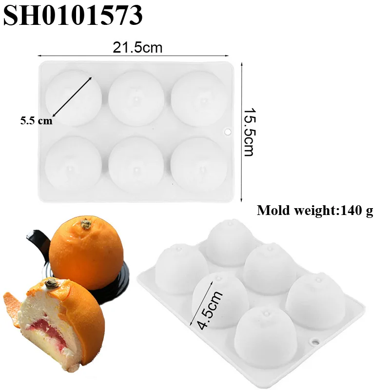 3D Orange Shape Cake Mould Silikonform Fruit Moule Flower Silicone Mold For Baking Frozen Fondant Dresser Bread Mousse Bark Tool