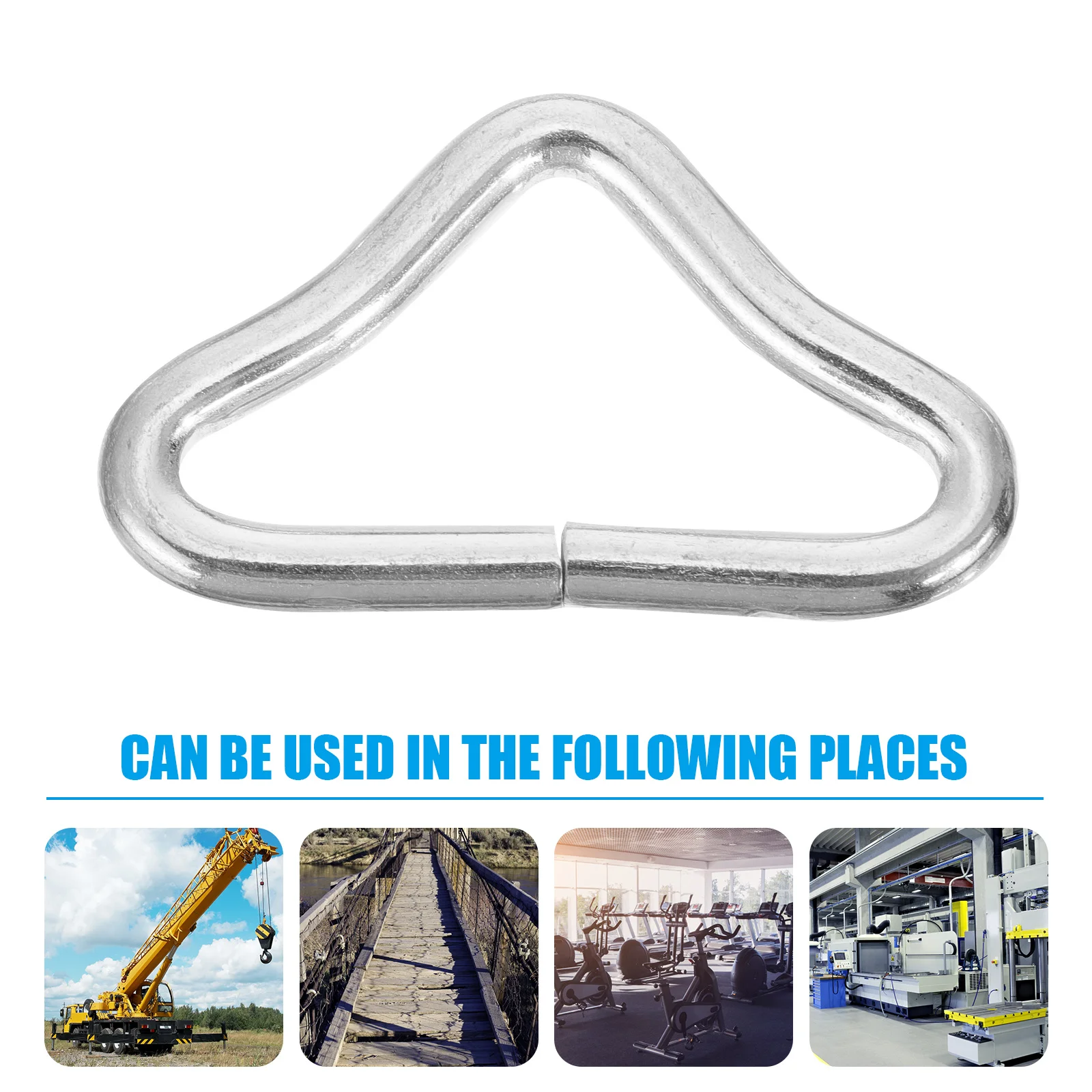 

40Pcs Zinc Plated Triangle Ring 45Mm Steel Strong Tension Buckle for Trampoline Netting Bag Purse Belt Connector
