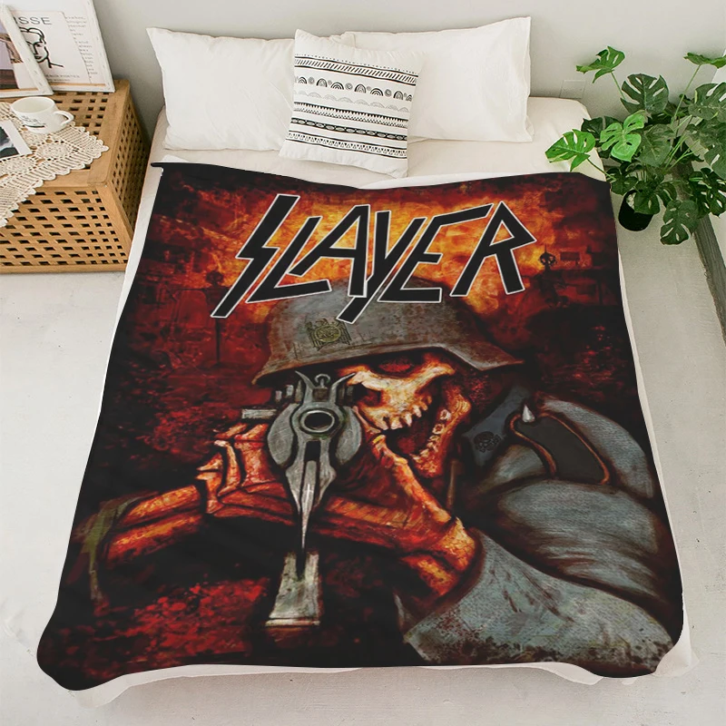 Microfiber Sofa Blankets S-Slayer Heavy Metal Bands King Blanket Fluffy Soft Blankets Warm Knee Bed Fleece Custom  Anime Blanket