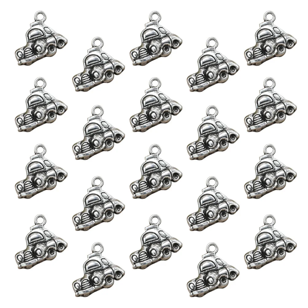

20Pcs Alloy Car Pendant Charms Silver Stylish DIY Jewelry Making Accessories for Necklace Bracelet Keychain Crafts