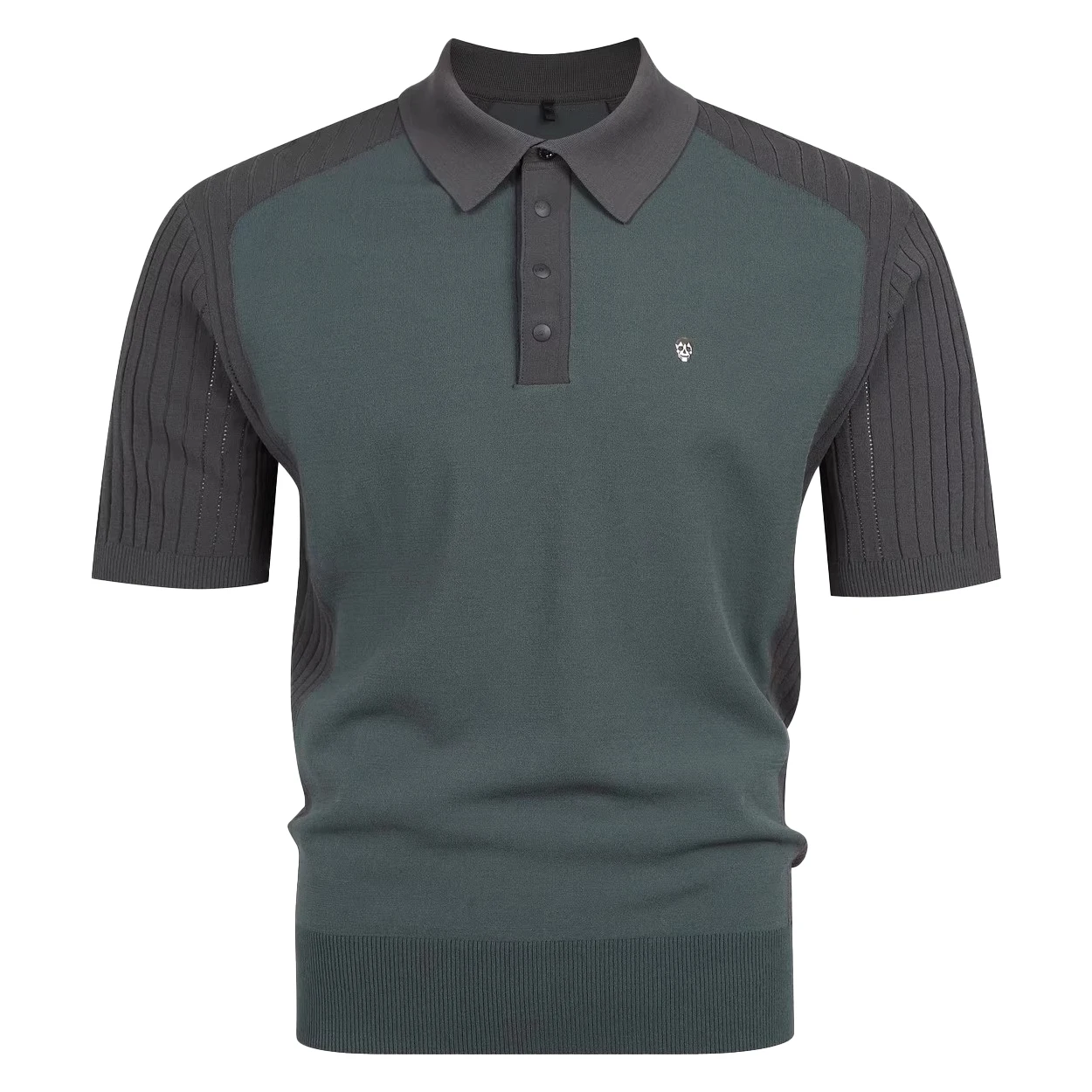 2025 Summer New Golf T Shirt Men's Collar Half Buckle Splicing Breathable And Comfortable Golf Polo Shirt Short Sleeve Top