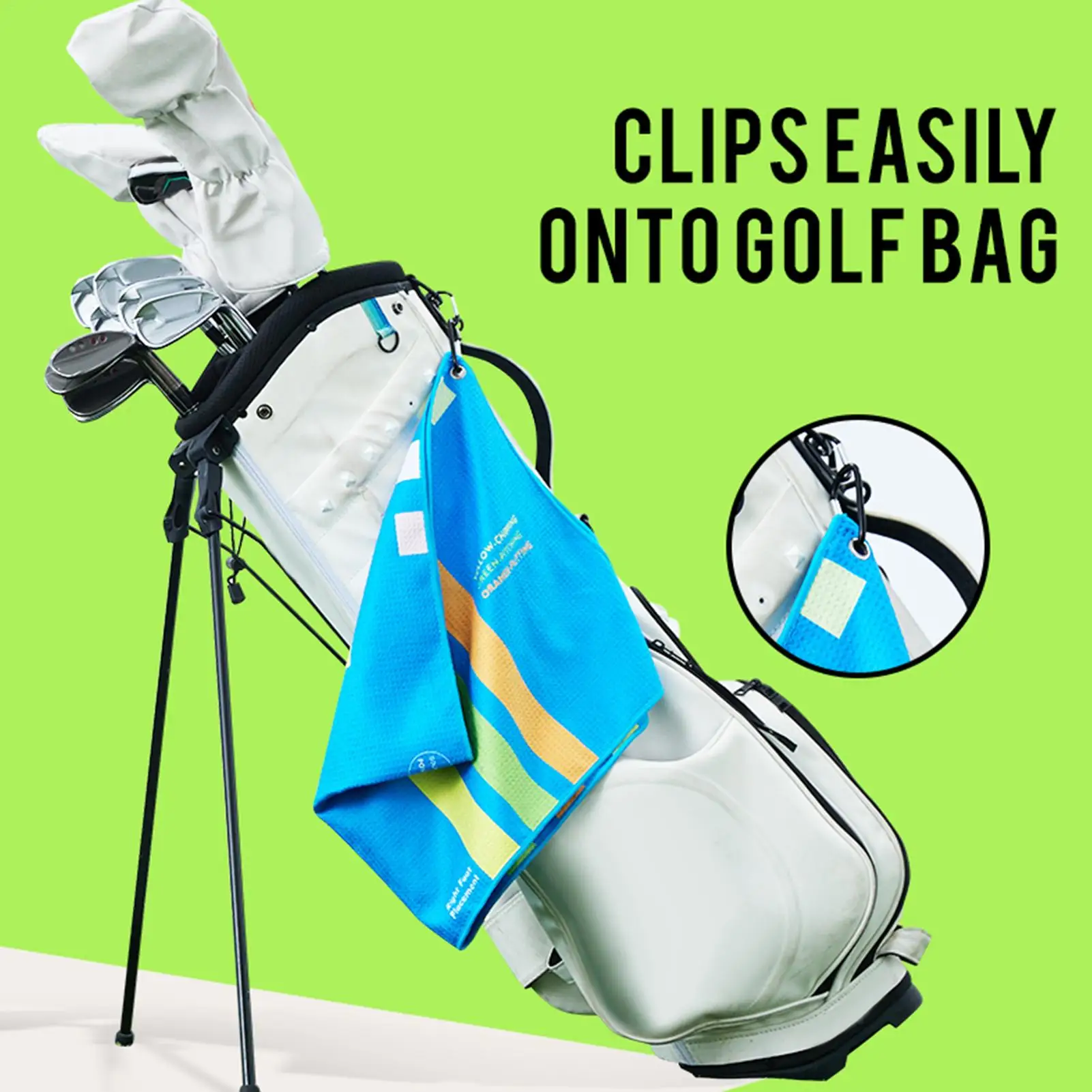 Golf Towel 5-in-1 Golf Putting Towel Reusable Fine Fiber Cloth Absorbent for Cart Gym Workout Camping Trips Yoga Summer Sports