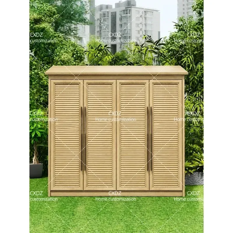 Outdoor Waterproof Sunproof Storage Cabinet Garden Tool Box Farm Utility Locker Balcony Shoe Organizer Weather Resistant