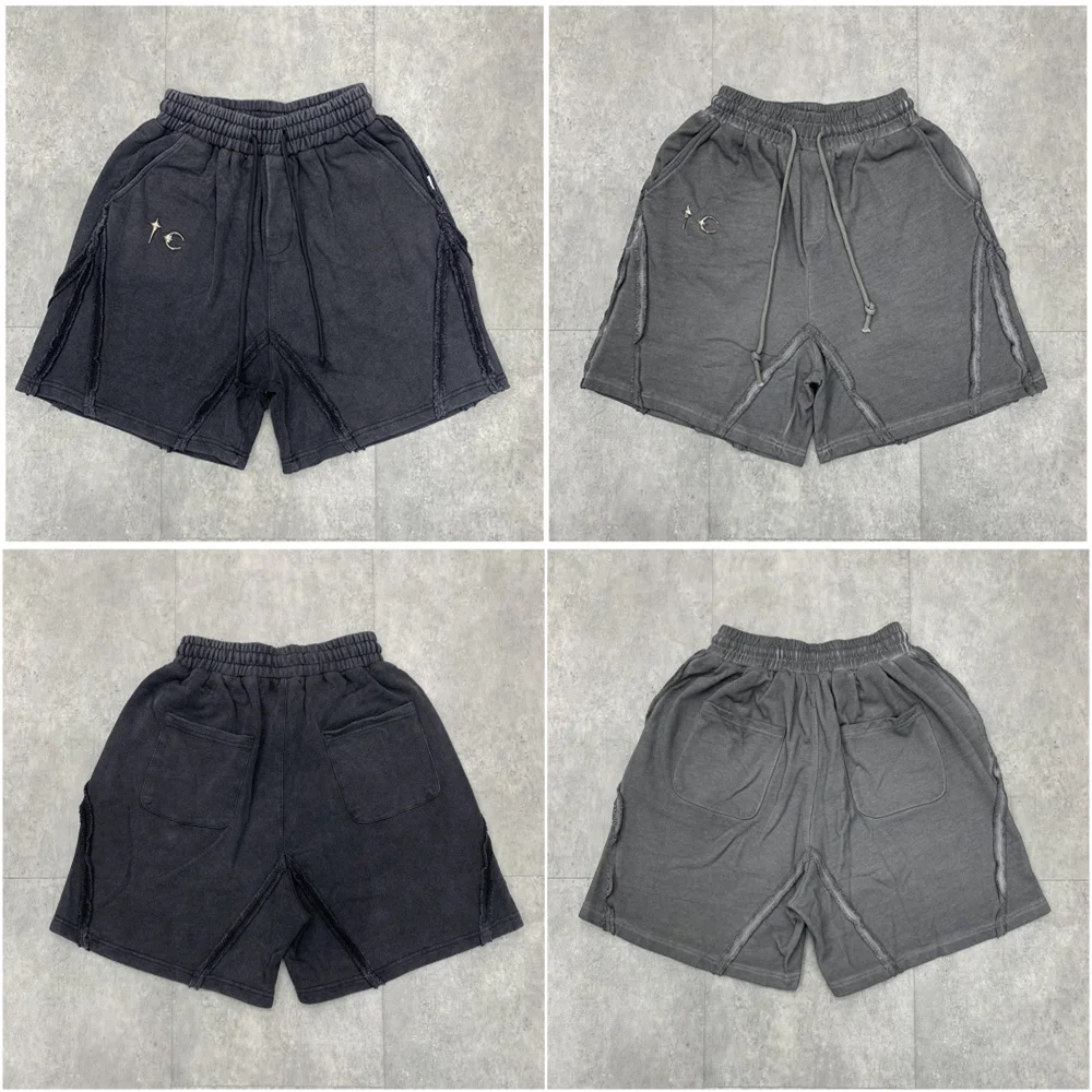 Thug Club 2026 New American-Style Metal Star & Moon Washed Vintage Loose-Fit Summer Shorts for Men