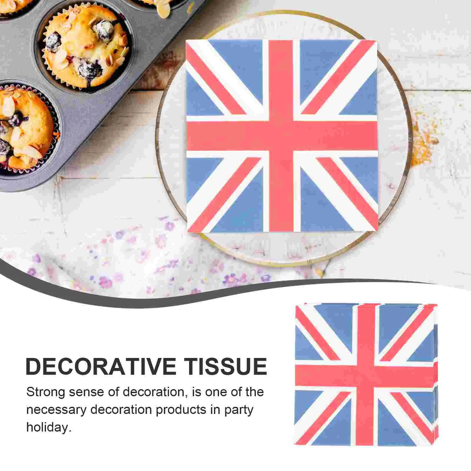 3 Bags Union Jack Tissue Decorations Festival Party Napkin Creative Uk Flag Decorative Central Paper Shopping for