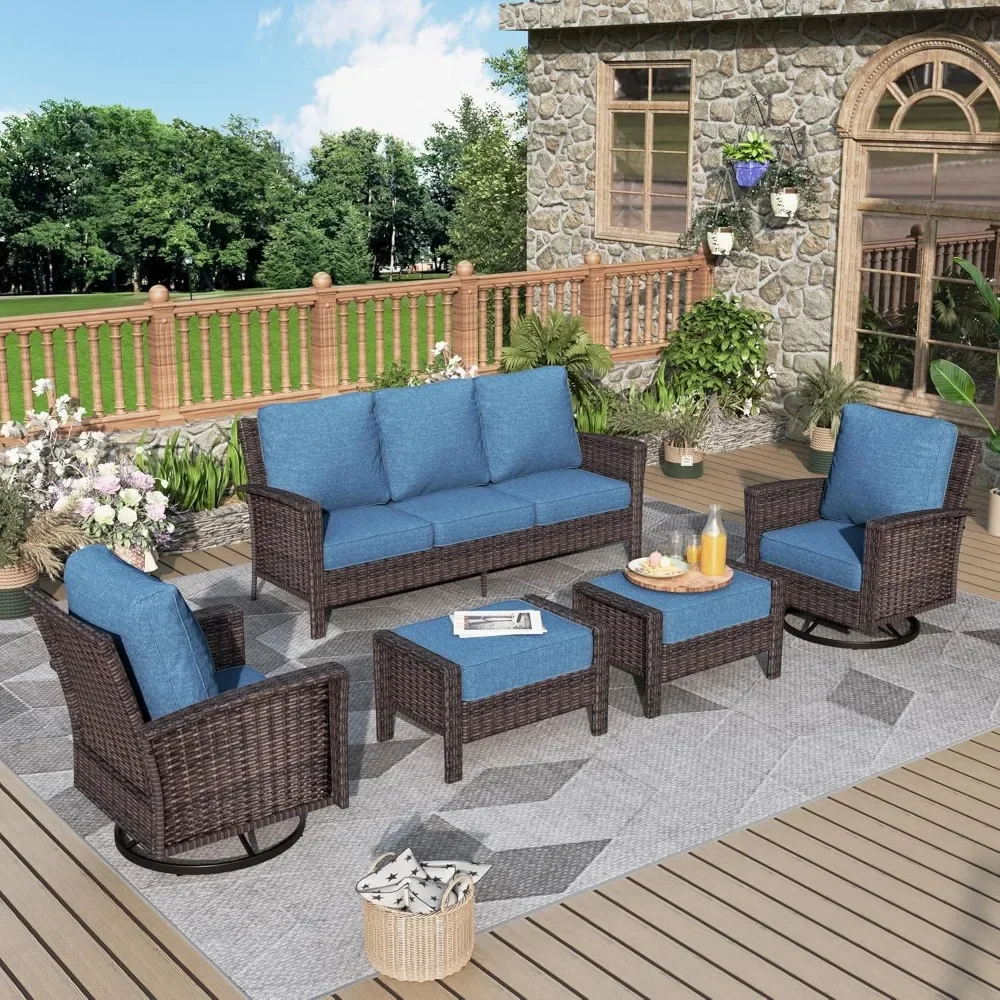 

5-Piece Patio Furniture Set,Outdoor Furniture Oversized Outdoor Wicker Sofa Garden Sofas