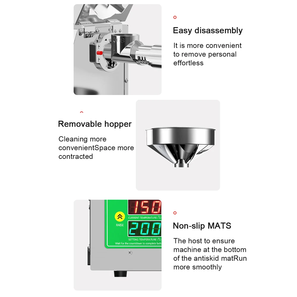 820W olej elektryczny prasa zimne gorące naciśnięcie Modes40-240 ℃ inteligentna temperatura sterowanie automatyczne organiczne przyrząd do