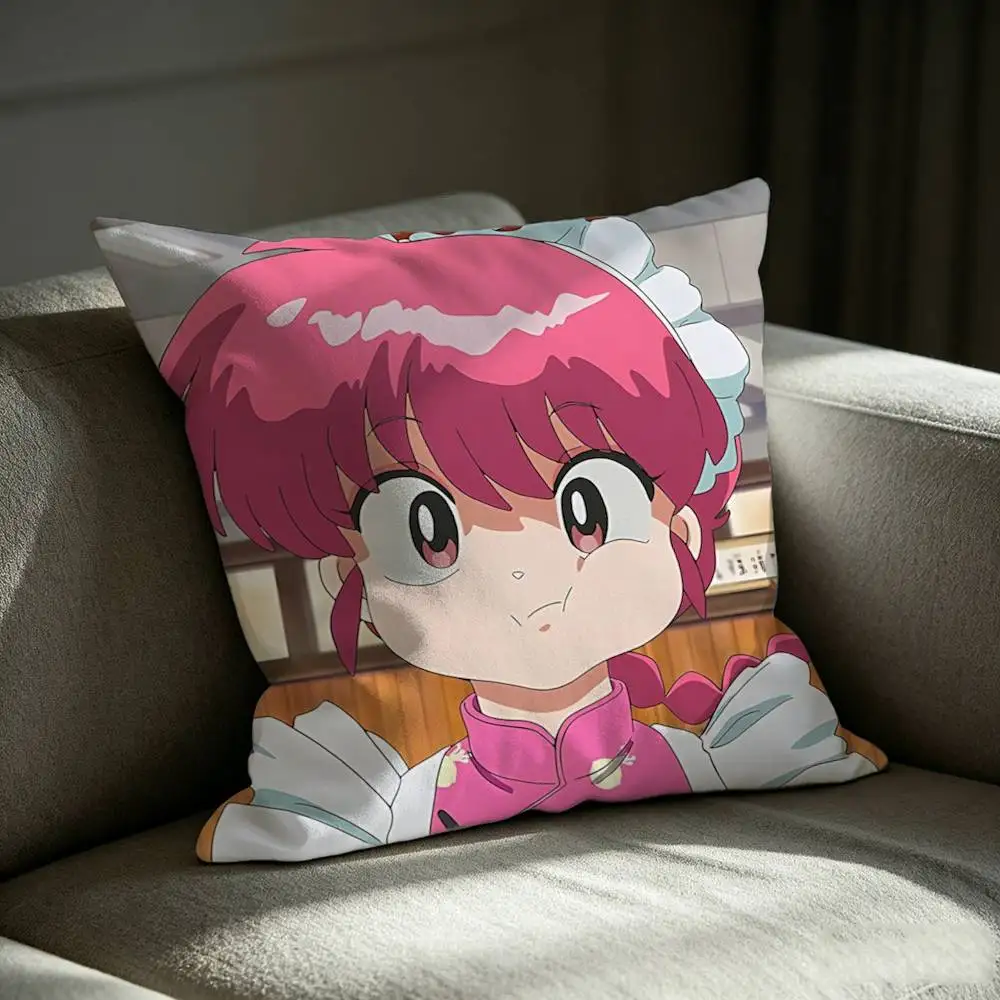 Pigtailed Girl R-Ranma S-Saotome  Square Sofa Pillow Cover Solid Color Living Room Home Decor Cushion Case