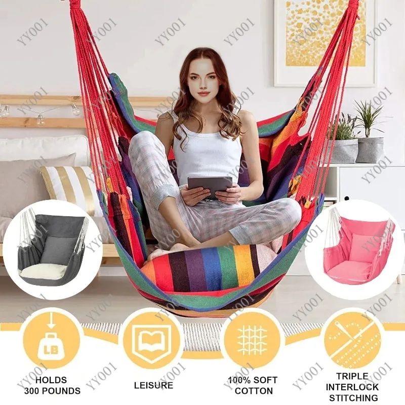 Indoor Outdoor Hanging Swing Chair Cocoon Hammock Leisure Rocking Seat