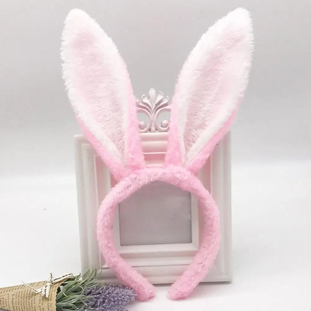 Cerchio per capelli con orecchie di coniglio decorazione per feste di pasqua fascia per capelli con coniglietto di peluche accessori per copricapo moda per ragazza 2024 forniture pasquali