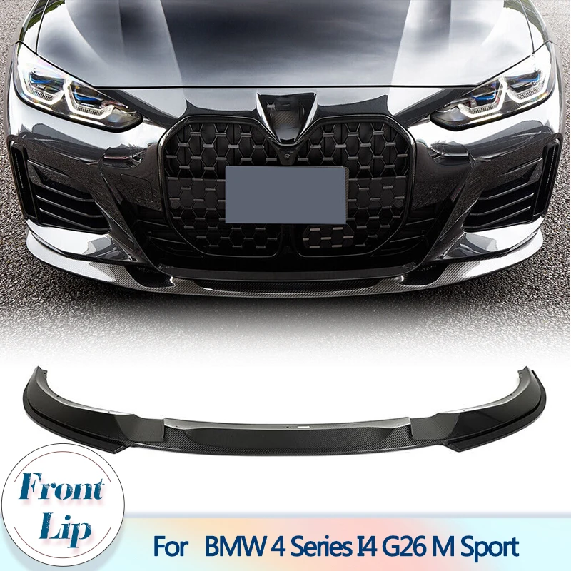 

Car Front Bumper Lip Spoiler For BMW 4 Series I4 G26 M Sport Sedan 2021 2022 Carbon Fiber Front Lip Chin Apron Protector