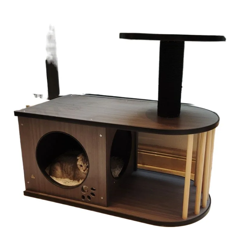 

Large wooden cat climbing frame cat tree integrated oversized sisal cat scratching board
