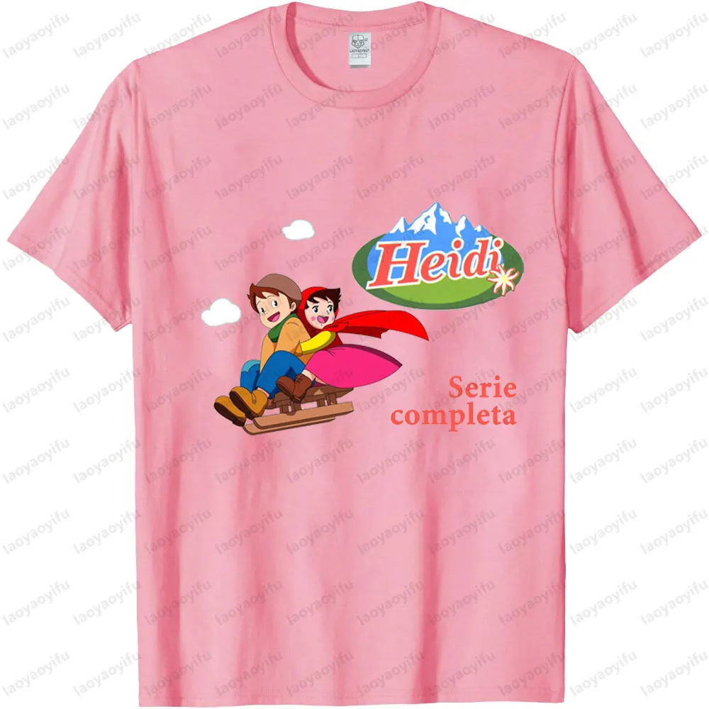 هايدي فتاة من جبال الألب شخصية كرتونية طباعة للجنسين تي شيرت أنيمي متحمس الحياة اليومية هدية تي شيرت الرجال النساء قميص #1