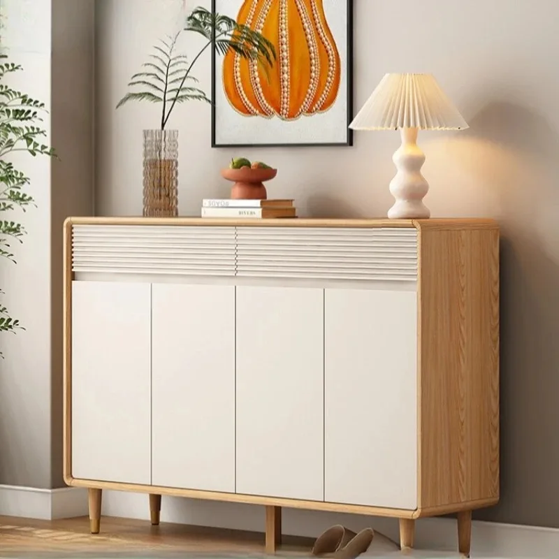 Rak Sepatu Desain Ukuran Besar Gaya Nordik Modern Kayu untuk Ruang Tamu Lemari Sepatu Aman Rak Penyimpanan Sapateira Ornamen Dekorasi Rumah