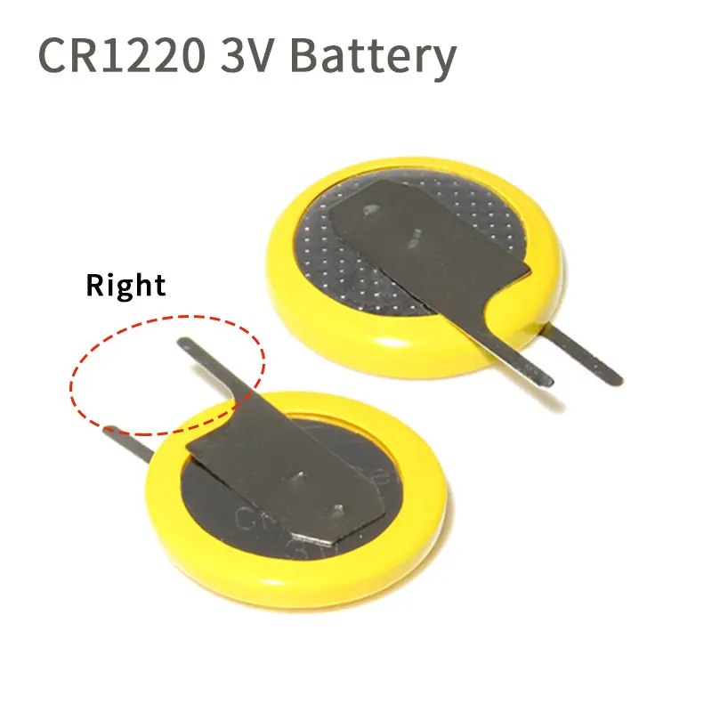2pcs CR1220 3V 충전식 배터리 1220 리튬 이온 배터리 자동차 원격 제어 타이머 스마트 카드에 대 한 수직 용접 핀