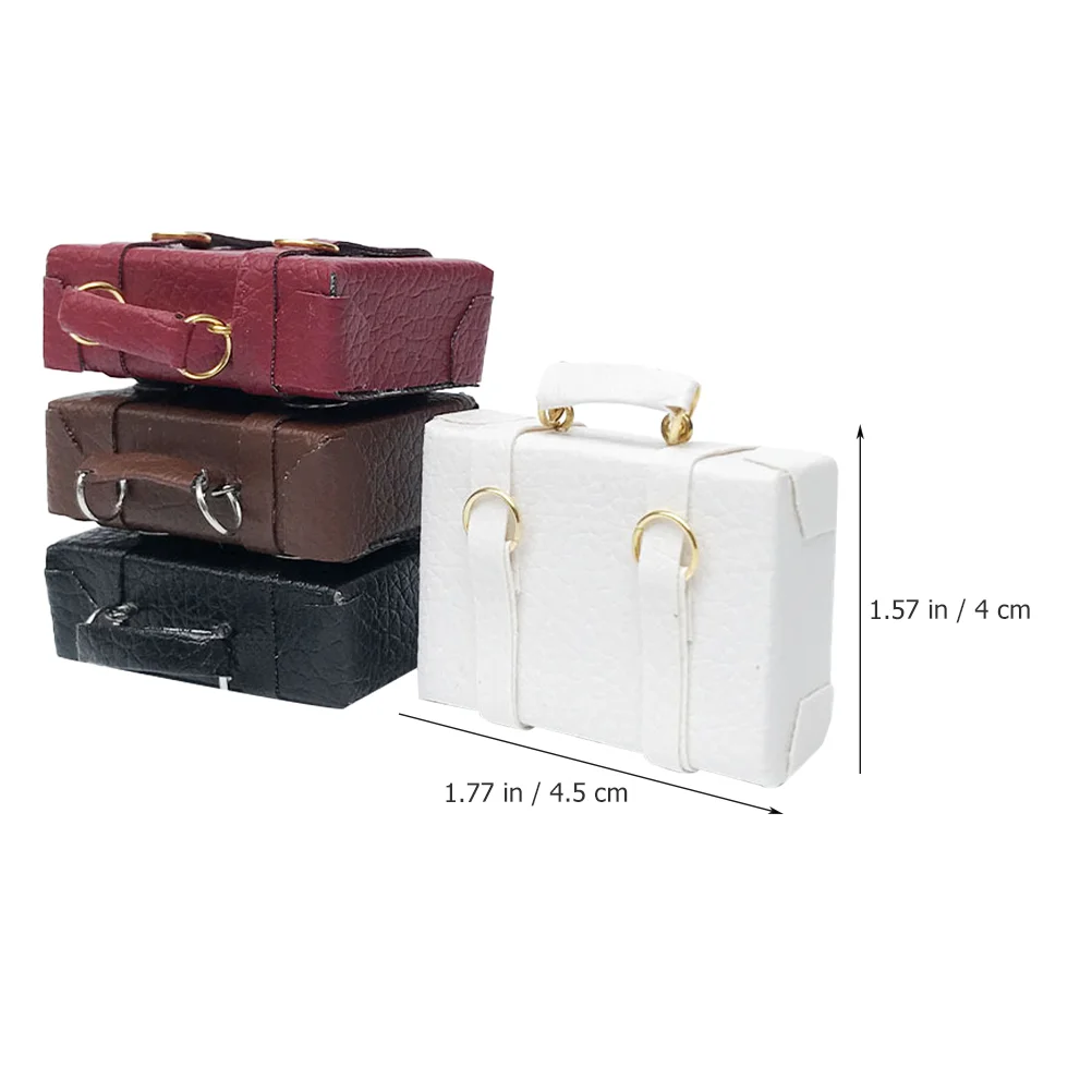 4 Pcs Suitcase House Vintage Decor Children's Furniture Accessories Decorative Dollhouse