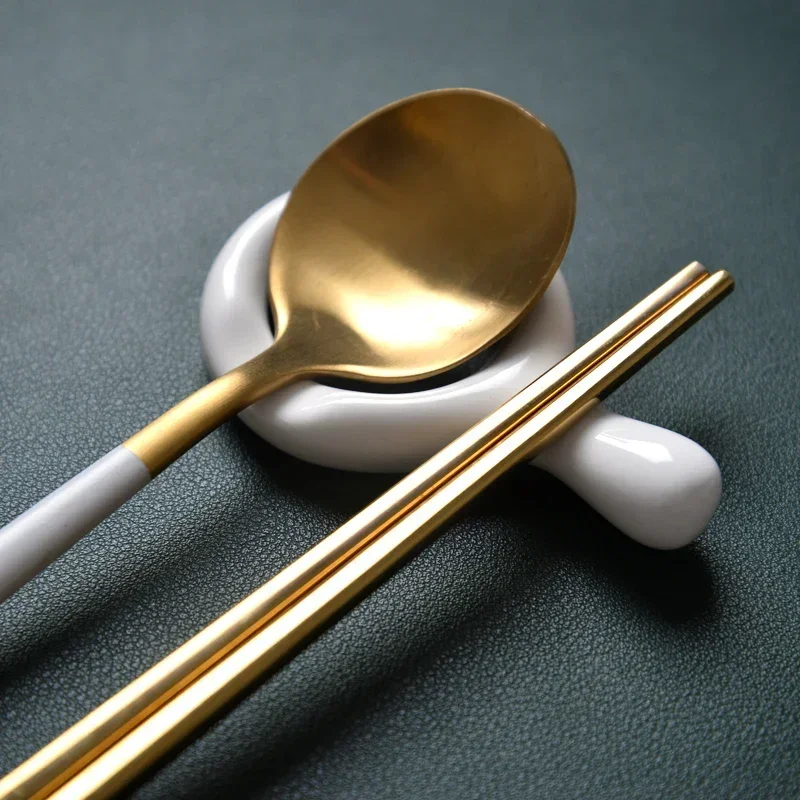 Ceramic 5 Tier Spoon Rest Household Spoon Pillow Holder Japan Style Ceramic Chopsticks Pillow Chopstick Rest for Home Tableware