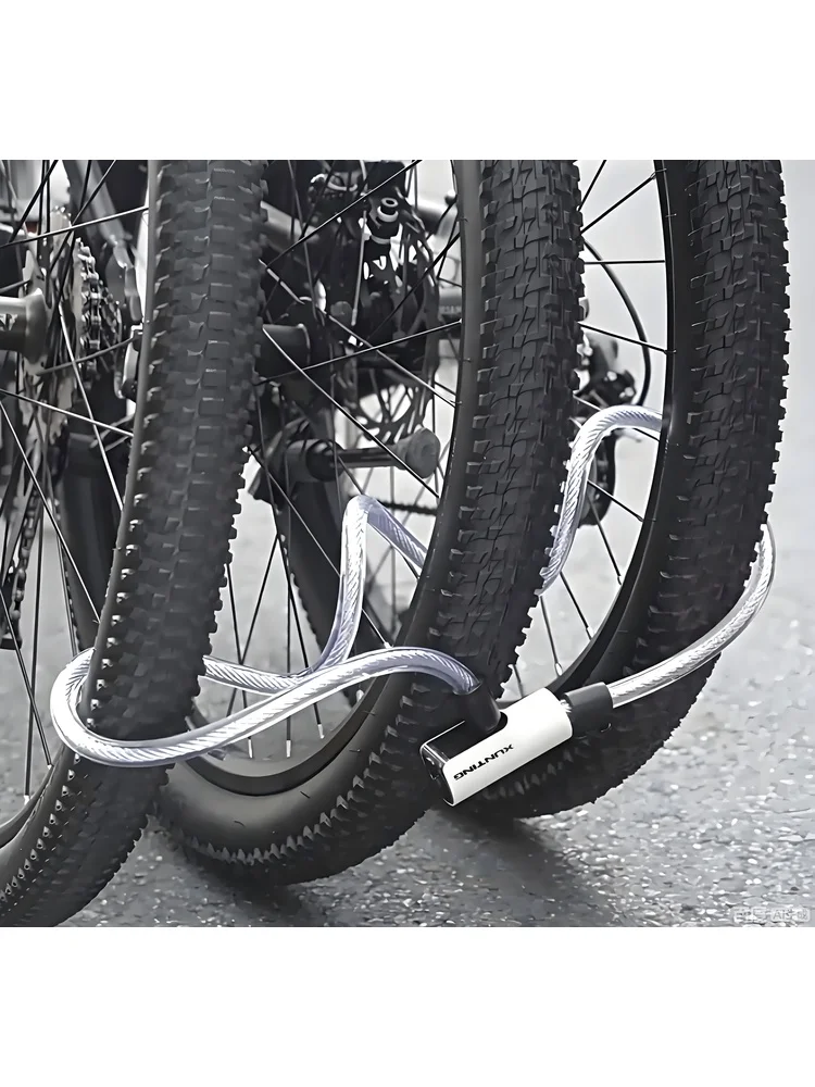 AliExpress XUNTING Portable Cable Bike Lock Thick Steel Cable Sliding Cover Blade Cylinder Lock for Bicycle Ebike Motorcycle