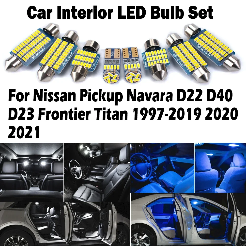 Canbus LED Interior Map Dome Light Kit For Nissan Pickup Navara D22 D40 D23 Frontier Titan 1997-2019 2020 2021 Car Reading Bulbs