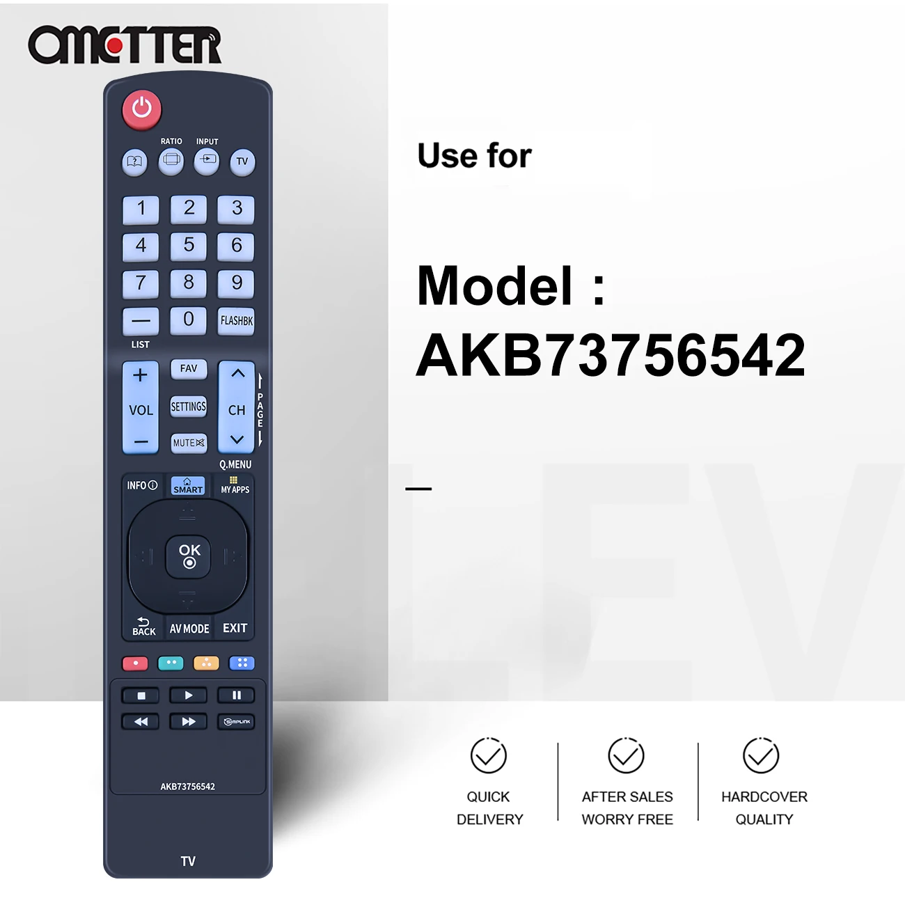 AKB73756542 Remote Fit for TV 39LN5700 60PN5700 42LN5700-UH 47LN5600 47LN5700 47LN5700-UH 47LN5710 47LN5710-UI 50LN5600